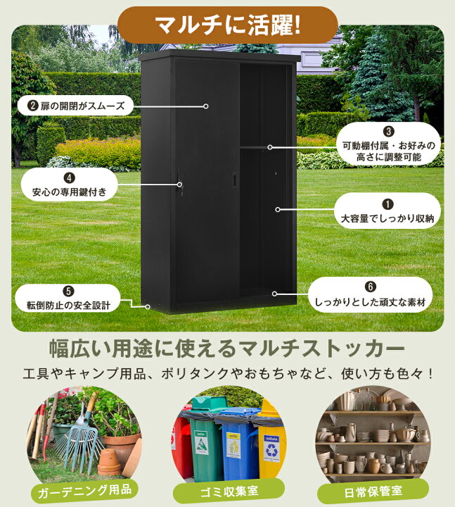楽天市場】【大人気再入荷】【2サイズ】物置 屋外 大型物置 戸外収納庫  