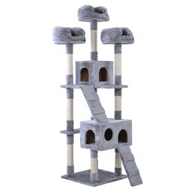 キャットタワー 据え置き 多頭 大型猫 おしゃれ 全高185cm 猫用品 猫タワー 高級 組立簡単 爪とぎ 麻 ネコハウス付き 隠れ家 多頭飼い 猫タワー キャットトンネル 猫おもちゃ 玩具