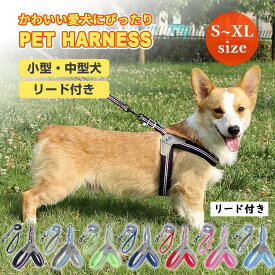 犬 ハーネス リード付き かわいい おしゃれ ソフトハーネス パピー 用 ハーネス 犬ハーネスリードセット 首輪 胴輪 小型犬 中型犬 パピー 子犬 リード チワワ トイプードル カラフルハーネスリードセット 安全 安心 お散歩 サイズ調整 着脱簡単 通気性