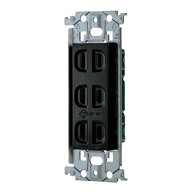 電設資材 パナソニック　WTL13033B　埋込 トリプルコンセント 金属枠付 ブラック