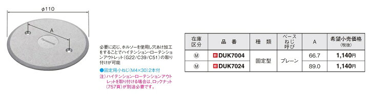 楽天市場】電設資材 パナソニック DUK7024 工事用配線器具 フロア 