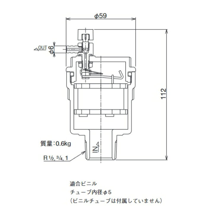 楽天市場】ベン 空気抜弁 AF6N-F 20 AF-6N型 標準品 (A)20(B)3/4 
