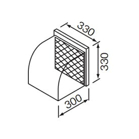 クリナップ コルティ 部材　RH-FL4　レンジフード対応部品 防鳥網付屋外化粧カバー（金属製・グレー） [△]