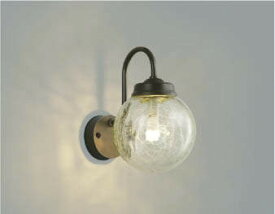 コイズミ照明　AU40257L　ポーチライト 壁 ブラケットライト 白熱球60W相当 LED付 電球色 防雨型 茶色 ガラス・透明ひび焼