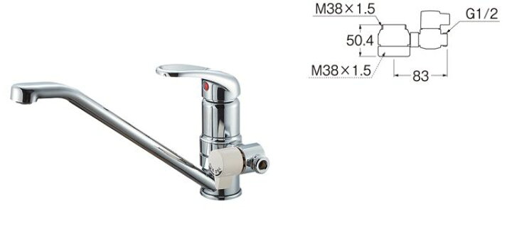 楽天市場】水栓金具 三栄水栓 B98-AU2 水栓部品 シングル混合栓用分岐 