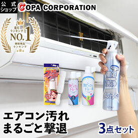 【〜8/11 1:59 最大8％OFFクーポン】【コパ公式】 エアコンお掃除3点セット (1台分)|エアコン 洗浄剤 エアコン掃除 エアコンクリーナー エアコン洗浄スプレー ファン カビ かび 黒かび エアコン洗浄 におい 簡単 防カビ 防かび 送風ファン 除菌 消臭 大掃除 掃除