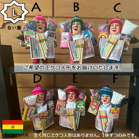 《選べるエケコ/Lサイズ》選べるから愛着たっぷり！/画像のエケコ人形を即納/紙幣ミニチュアプレゼント中！■祈祷済み■TVで紹介されたボリビア製■婚活/結婚/恋愛/金運/縁起物/幸運/開運/祈願/グッズ/福の神/スピリチュアル/パワースポット/願掛け■身長18cm