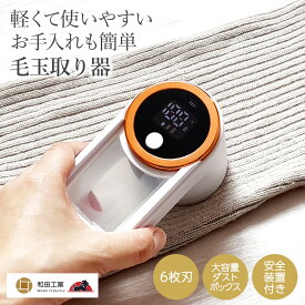 ＼ ゴミ捨てが簡単 ／ 毛玉取り 毛玉取り器 毛玉取り機 毛玉クリーナー 電動 USB充電式 6枚刃 コードレス ブラシ 替え刃付き 和田工業