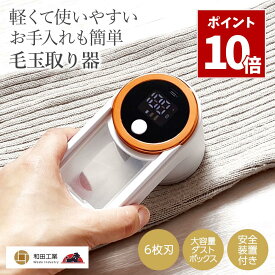 SS期間中 P10倍＼ ゴミ捨てが簡単 ／ 毛玉取り 毛玉取り器 毛玉取り機 毛玉クリーナー 電動 USB充電式 6枚刃 コードレス ブラシ 替え刃付き 和田工業