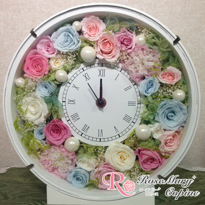 楽天市場】プリザーブドフラワー 敬老の日 花 ギフト 時計 花時計 