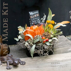 手作りキット ハンドメイドキット [ほおずきの秋色アレンジ] ハロウィン 壁飾り リース 玄関 ハロウィンリース ドライフラワー ギフト ラッピング プレゼント オシャレ 人気 アレンジ インテリア おすすめ