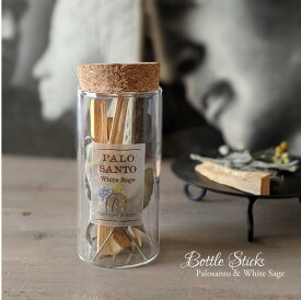 Palo Santo Bottle コルクボトル入りパロサントスティック4本+ホワイトセージセット