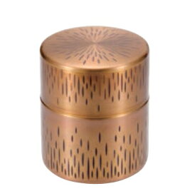 縦目茶筒（大太）銅　黄金被き仕上げ　送料無料　COPPER100　新光金属　新光堂