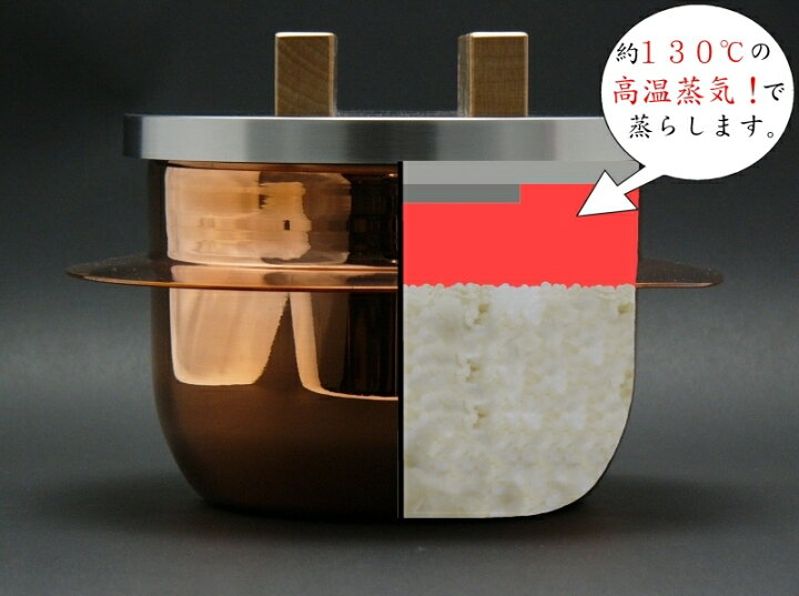 楽天市場】純銅製炊飯釜≪ごはんはどうだ！≫ 3合炊き（ステンレス蓋 