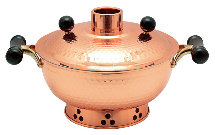 楽天市場】鎚目入れ木柄しゃぶしゃぶ鍋26cm 銅 送料無料 COPPER100 