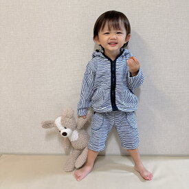 キッズ　部屋着　ルームウェア　パジャマ　肌に優しい　かわいい　ママとお揃い　今治産タオル　ボーダー柄　ベビー　パンツ　プレゼント　出産祝い　ギフト　カラー2色　【送料無料】【ネコポス不可】