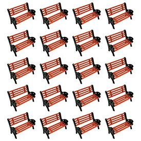 HAMILO 公園 ベンチ ジオラマ 遊園地 テーマパーク ミニベンチ ジオラマ用ベンチ 1/150 (20点セット)