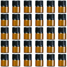 HAMILO 液体携帯用ガラス瓶セット 内蓋付き 漏れ防止 旅行 50個セット (1ml)