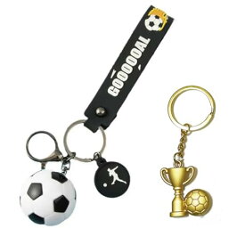 [イニコライフ] サッカー キーホルダー セット ボール ベルトトロフィー バッグやカバンなどのキーホルダーにしたりプレゼントや大会
