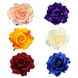 HAMILO バラの花 手芸用品 造花 髪飾り 結婚式 フラワーコサージュ ハンドメイド 6色セット