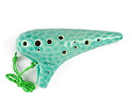 TNG オカリナ 楽器 [ アルト/C調/AC / 12穴 / エメラルド ] 高級 Ocarina 管吹奏 (ストラップ付き) 釉薬…