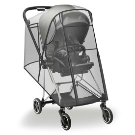 HOMEhome ベビーカー レインカバー A型 B型 防水 防寒 防風 ユニバーサルサイズ ウイルス対策 収納ポーチ (ブラック)