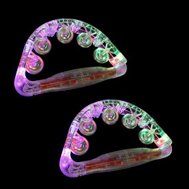 Felimoa 光るタンバリン 2個セット LED パーティやカラオケで盛り上がる イベントグッズ