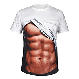 HAMILO おもしろプリントTシャツ 筋肉 マッチョ 腹筋 男女兼用