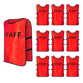 [フェリモア] Felimoa STAFFビブス スタッフ用 ユニホーム STAFF前後印字 スタッフゼッケン 大会運営 10枚セット