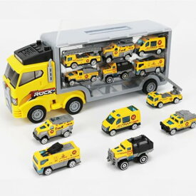 TRESTREE 車 おもちゃ 消防車 おもちゃ ミニカー 知育おもちゃ 知育玩具 レッカー車 車のおもちゃ はたらく車 おもちゃ ほふく前進