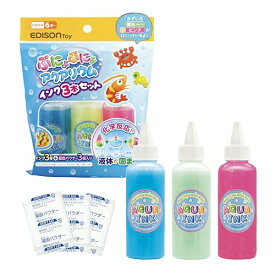 EDISON TOY(エジソントイ) ぷにょぷにょアクアリウム インク 3本セット みずいろ 蓄光 キラキラピンク KJT120305 おもちゃ 6歳以上