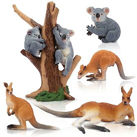 TOYMANY 7PCS動物フィギュア オーストラリア動物フィギュアセット リアルな動物おもちゃ カンガルー コアラ 家族 人気動物 玩具 誕生