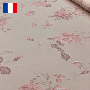 2F-2 花柄 シルク サテン オーガンジー プリント生地 布 布地 無地 絹 シルク ドレス ブラウス スカート ワンピース ウェディング ブライダル 上品 高級 インポート ピンクベージュ フランス製