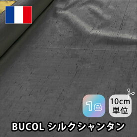 180003【ネット新登場】 BUCOL シルク シャンブレー シャンタン生地 布 布地 手芸 フランス フランス製 ブランド 柄 衣装生地 衣装 ドレス 装飾 節 ブコル モノトーン グレー シック 高級 上品