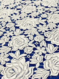 024-30374 コットン ケミカル レース生地 布 布地 レース 綿 花柄 ブライダル ウェディング コスプレ衣装 ステージ衣装 装飾 モチーフ 衣装生地 コスチューム ドレス カット 高級 日本製