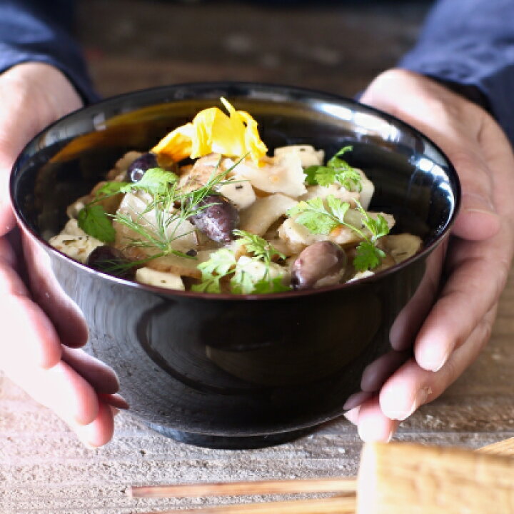 楽天市場】川連 燻椀 小丼 黒色 漆塗り漆器 270ml 直径13.5×7.7cm 木地 