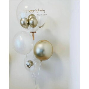 �y�o���[�������zbubble bouquet(white×gold) �y������ �E�F���J���O�b�Y �o���[�� �I�[�_�[���C�h�z