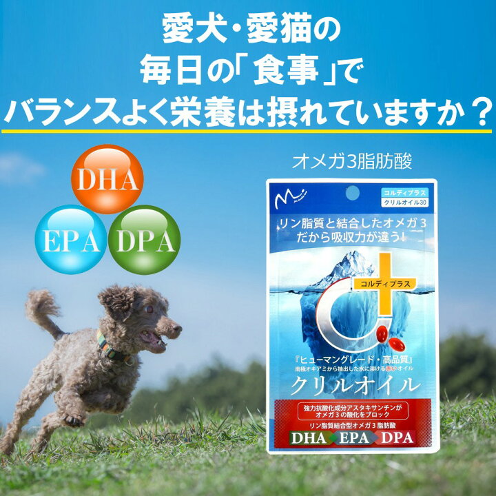 楽天市場 39ショップ買いまわり ポイント最大39倍 犬用 猫用 サプリ 犬 猫 サプリメント Epa Dha オメガ3 オイル 脂肪酸 Omega3膝 ひざ 関節 背骨 腰 心血管 脳 皮膚 を健康に保つ ペット用サプリ アスタキサンチン きびきび 散歩 階段 クリルオイル30粒 人と