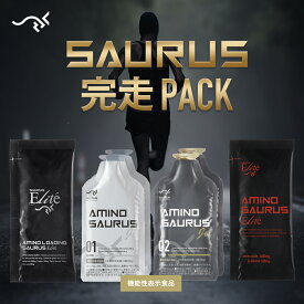 SAURUS完走PACK アミノサウルス ジェル 2種各2個入 ローディングサウルス アミノ酸 機能性表示食品 マラソン 補給食 ジェル ランニング 補給食 フル マラソン完走セット トレラン 長距離ランナー 完走セット