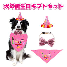 【月末ダッシュ全店8%OFF＆ポイント5倍】ペット 誕生日 犬 猫 HAPPY BIRTHDAY 3点セット 飾り付け 犬 猫 バースデー クリスマス 記念日 バンダナ 蝶ネクタイ首輪 ガーランド よだれかけ コスチューム バースデー お誕生日 飾り付け 写真撮影 プレゼント ペット 撮影セット