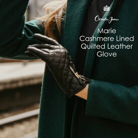 【2つ購入で国際便無料】Cornelia James公式　コーネリア ジェームズ Marie Cashmere Lined Quilted Leather Glove マリー カシミヤ 裏地 キルティング レザー グローブ エチオピア産 ヘアシープレザー ピュアカシミア 手袋 エレガンス