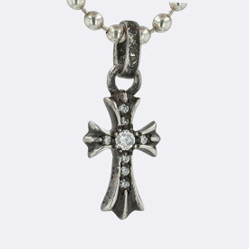 クロムハーツ(chrome hearts) ベイビーファット PAVE DIA CRS BBYFAT 【シルバーネックレストップ チャーム パヴェ ダイヤモンド】インボイス付 中古