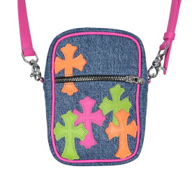 クロムハーツ(chrome hearts) タカミニ デニムクロスパッチ TAKA MINI DENIM CROSS PATCH 【デニムレザーショルダーバッグ】