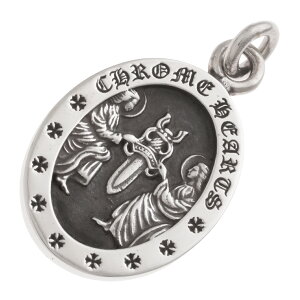 Nn[c CHROME HEARTS I[oGWF_ OVAL ANGEL MEDAL yVo[lbNXgbv `[z lbNX y_g Vo[925 Y fB[X lC Ki