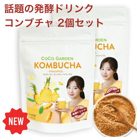 コンブチャ パイナップル 粉末タイプ 140g (約4週間分) 2袋 発酵紅茶キノコ　スコビー SCOBY プレバイオティクス 繊維 腸活 健康習慣サポート 美容ドリンク 炭酸割OK 粉末飲料 パイナップル酵素 台湾 ココガーデン KOMBUCHA コンブチャ 酵素