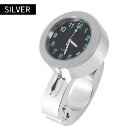 自転車 バイク 時計 バイク用 自転車用時計 バイク用時計 自転車時計 バイク時計 ドレスアップ アナログ アクセサリー ハンドルバークロック 汎用 防水 オートバイ ハンドル シルバー ブラック 耐衝撃 電池交換 ボタン電池 配線不要 工具付き 黒 銀