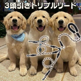 犬用 多頭リード 3頭引き 絡まない 3頭 リード 小型犬 中型犬 犬用多頭リード 散歩グッズ 多頭飼い 二頭引き ダブルリード 三頭引き トリプルリード 犬 散歩 持ちやすい 迷子防止 脱走防止 多頭 お出かけ お散歩 ファッションリード かわいい 便利