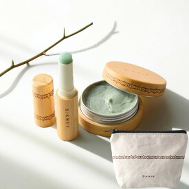 『公式ショップ』オリジナルポーチ付き/北海道 SIKNUE シクヌ アロマ リップクリーム＆ハンドクリーム ハンドクリーム ギフトセット スキンケアセット プレゼント （木・草・花・果） クリスマス プチギフト 誕生日プレゼント 女友達 スキンケア Hand Cream&Lip Balm gift