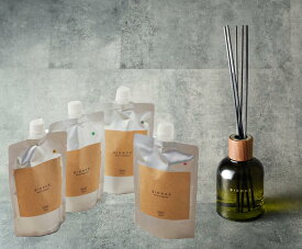 SIKNUE ルームフレグランスキット(本体150ml+詰め替え用リキッド300ml+スティック 3点セット)北海道 シクヌ 優しい香り木 草 花 果 ギフト プレゼント インテリア