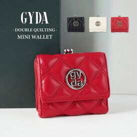 GYDA DOUBLEQUILTING がま口財布 レディース 三つ折り 2025AW 全3色 キルティング GY-W352 小銭入れ カジュアル 札入れ 小さめ コンパクト おしゃれ 女性 大人 可愛い 普段使いミニ財布 クリスマス